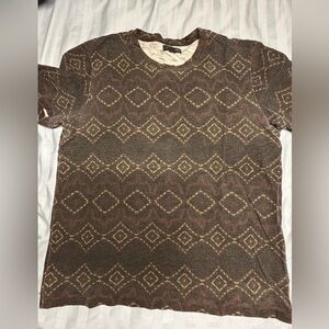 Treasure & Bond Brown Geometric Short Sleeve Tee